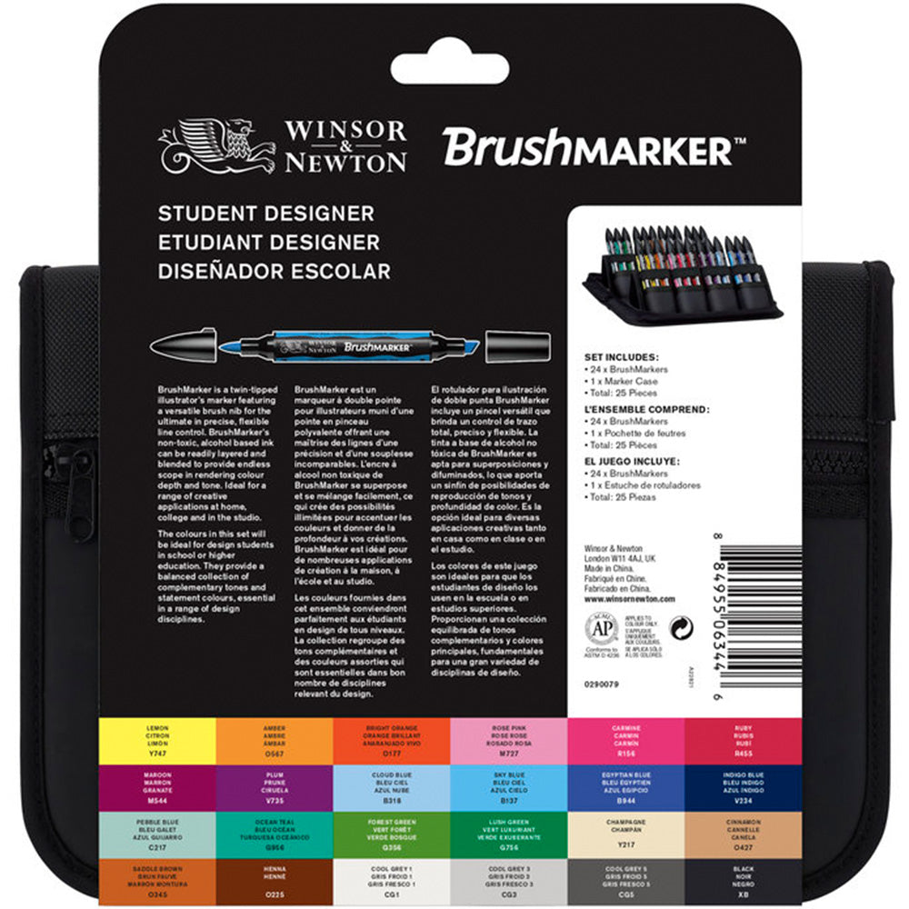 Winsor & Newton Promarker Brush Öğrenci Tasarımcı Çantalı Set (24 renk)