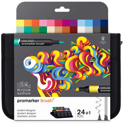 Winsor & Newton Promarker Brush Öğrenci Tasarımcı Çantalı Set (24 renk)