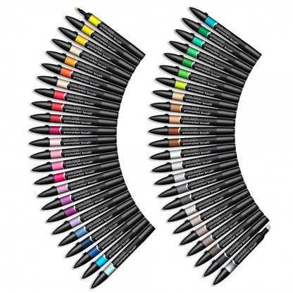 Winsor & Newton Promarker Brush Karışık Masaüstü Standlı Set (48 renk)
