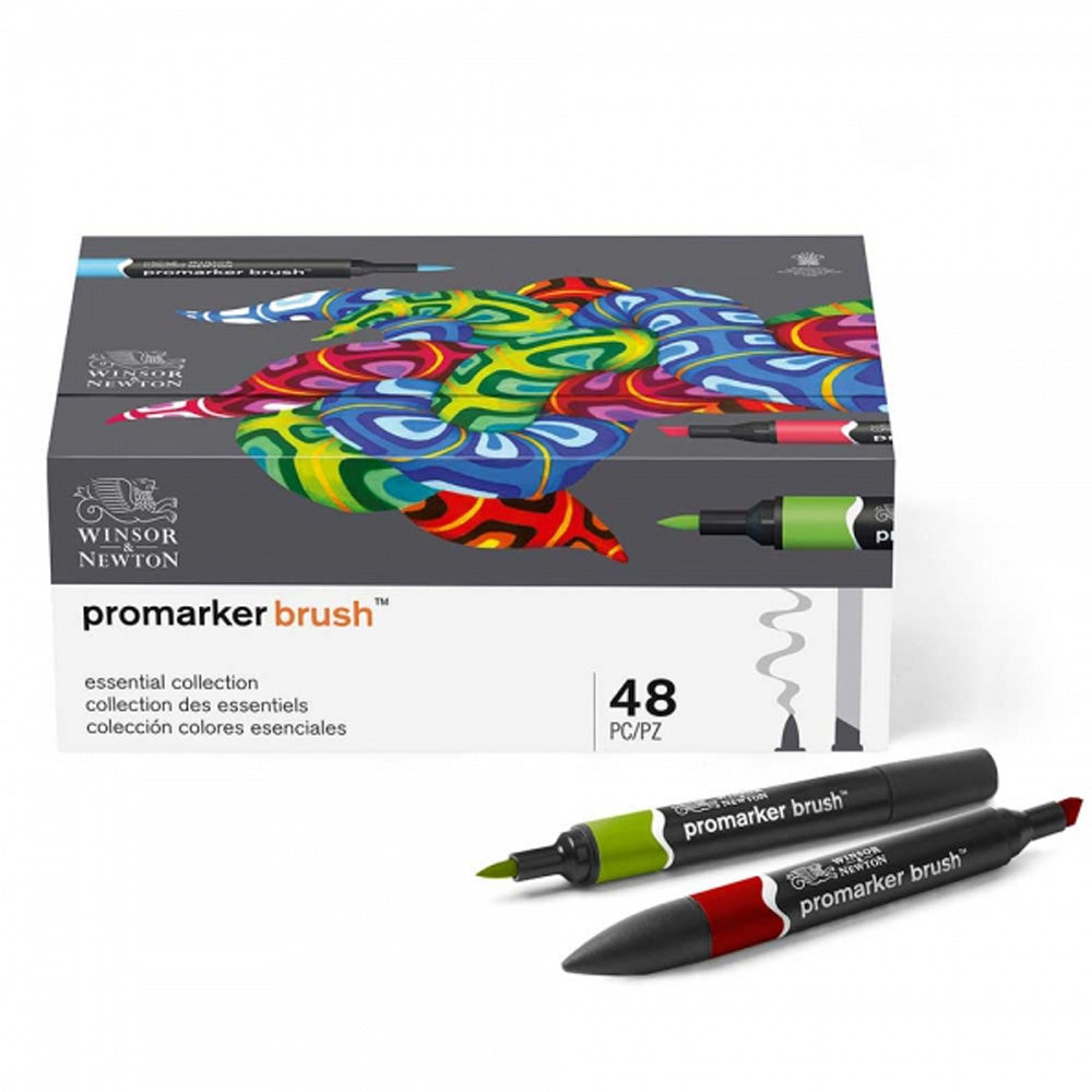 Winsor & Newton Promarker Brush Karışık Masaüstü Standlı Set (48 renk)