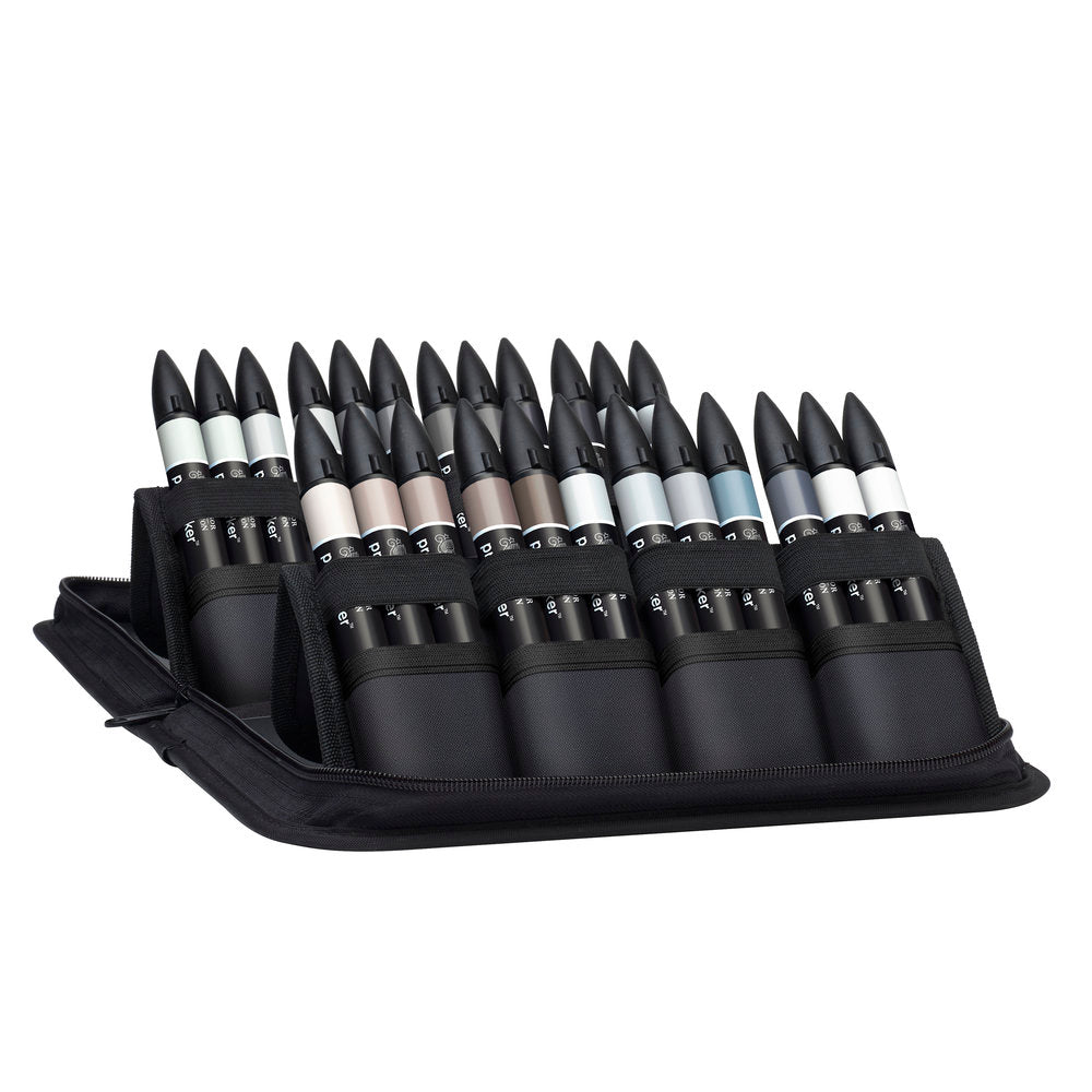 Winsor & Newton Promarker Siyah Gri Çantalı Set (24 renk)