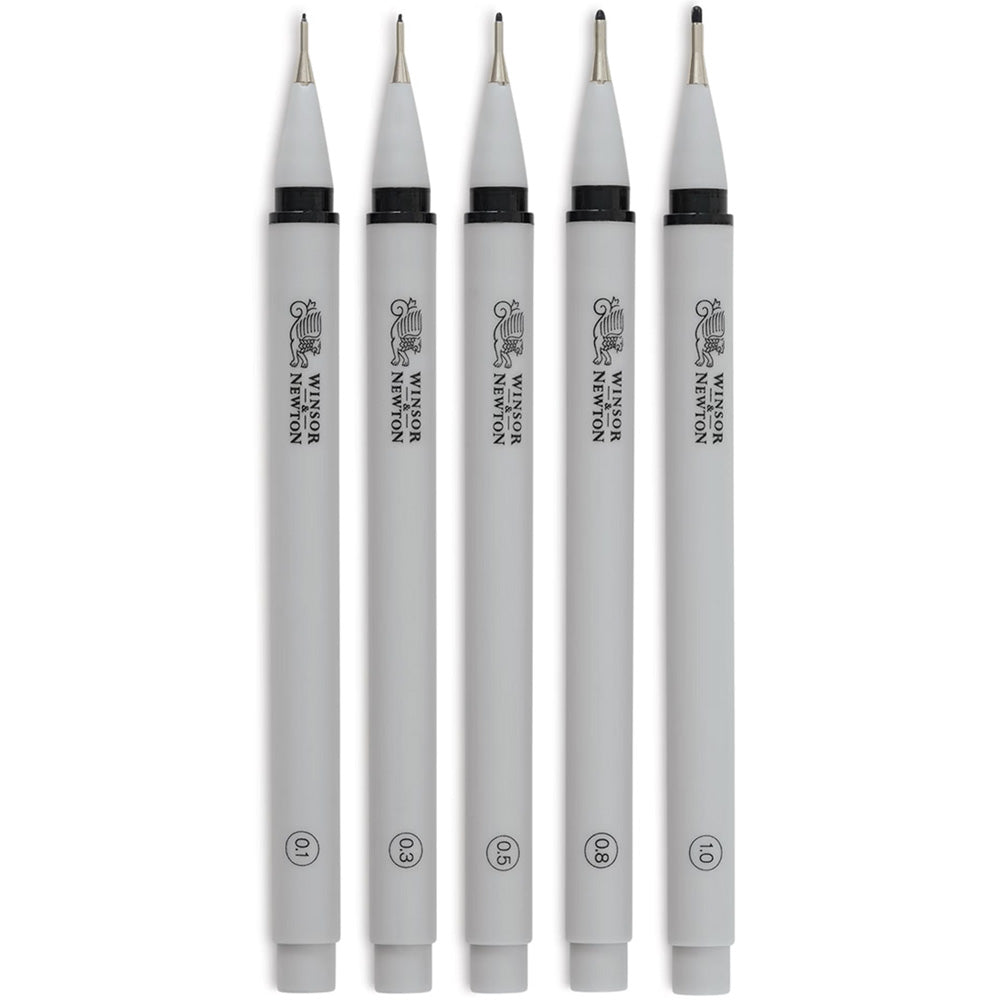 Winsor & Newton Fineliner Çizim Kalemi Seti 0,1mm Siyah 5'li