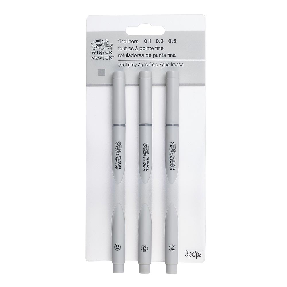 Winsor & Newton Fineliner Soğuk Gri Karışık Set (0.1, 0.3, 0.5)