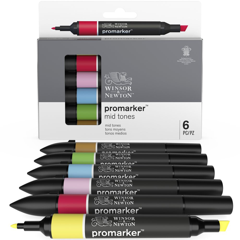 Winsor & Newton Promarker Ara Tonlar Seti (6 renk)