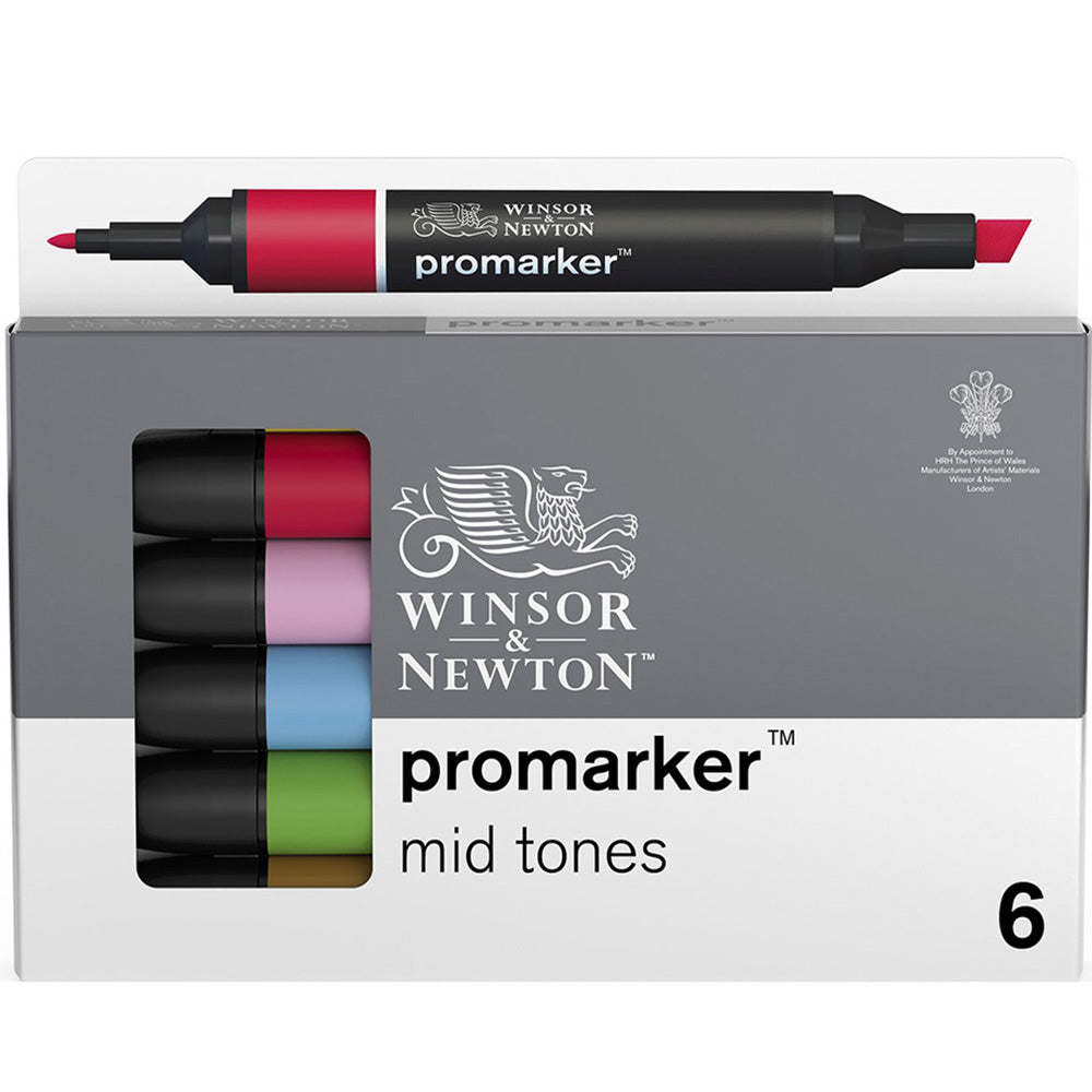 Winsor & Newton Promarker Ara Tonlar Seti (6 renk)