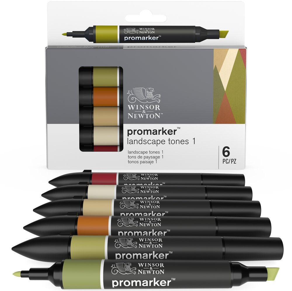 Winsor & Newton Promarker Manzara Tonlar Seti 1 (6 renk)