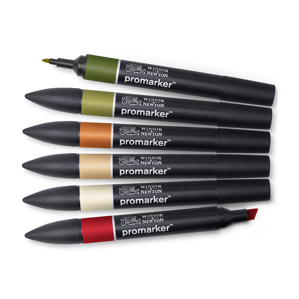 Winsor & Newton Promarker Manzara Tonlar Seti 1 (6 renk)