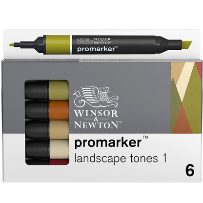 Winsor & Newton Promarker Manzara Tonlar Seti 1 (6 renk)