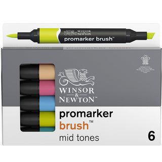 Winsor & Newton Promarker Brush Ara Tonlar Seti (6 renk)