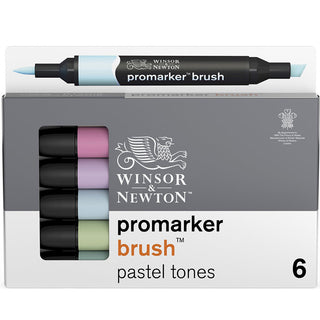 Winsor & Newton Promarker Brush Pastel Tonlar Seti (6 renk)