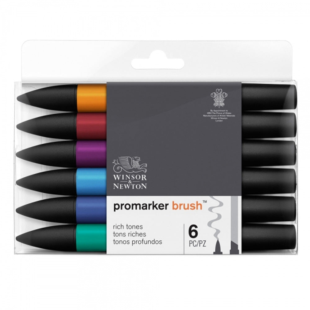 Winsor & Newton Promarker Brush Zengin Tonlar Seti (6 renk)