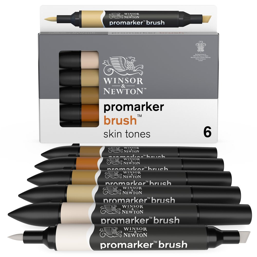 Winsor & Newton Promarker Brush Ten Renkleri Seti (6 renk)