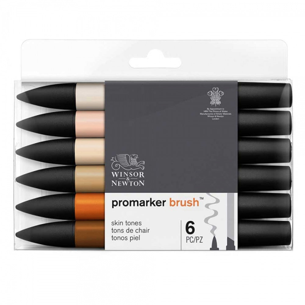 Winsor & Newton Promarker Brush Ten Renkleri Seti (6 renk)