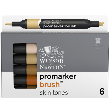 Winsor & Newton Promarker Brush Ten Renkleri Seti (6 renk)