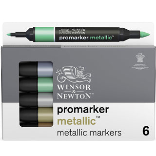Winsor & Newton Promarker Metalik Markör Seti (6 renk)