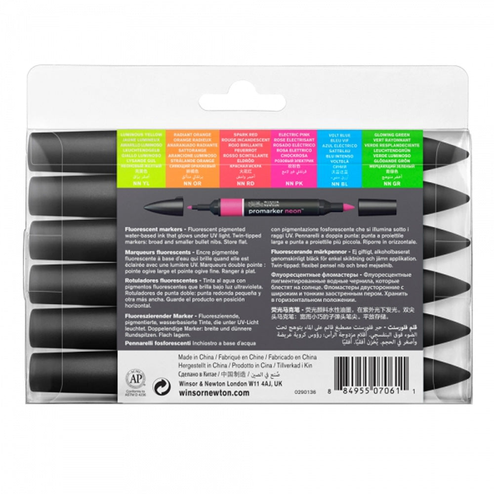 Winsor & Newton Promarker Neon Markör Seti (6 renk)