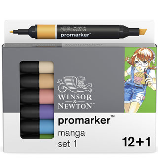 Winsor & Newton Promarker Genişletilmiş Manga Seti 1 (12 renk+karıştırıcı)