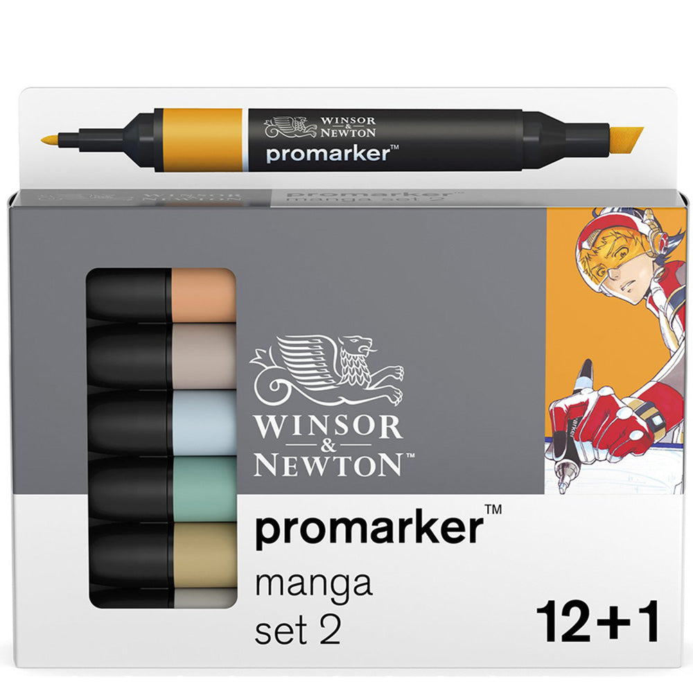 Winsor & Newton Promarker Genişletilmiş Manga Seti 2 (12 renk+karıştırıcı)