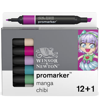 Winsor & Newton Promarker Manga Chibi Seti (12 renk+karıştırıcı )