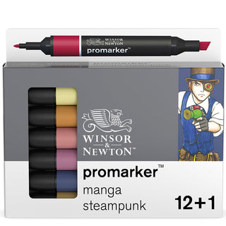 Winsor & Newton Promarker Manga Steampunk Seti (12 renk+karıştırıcı )