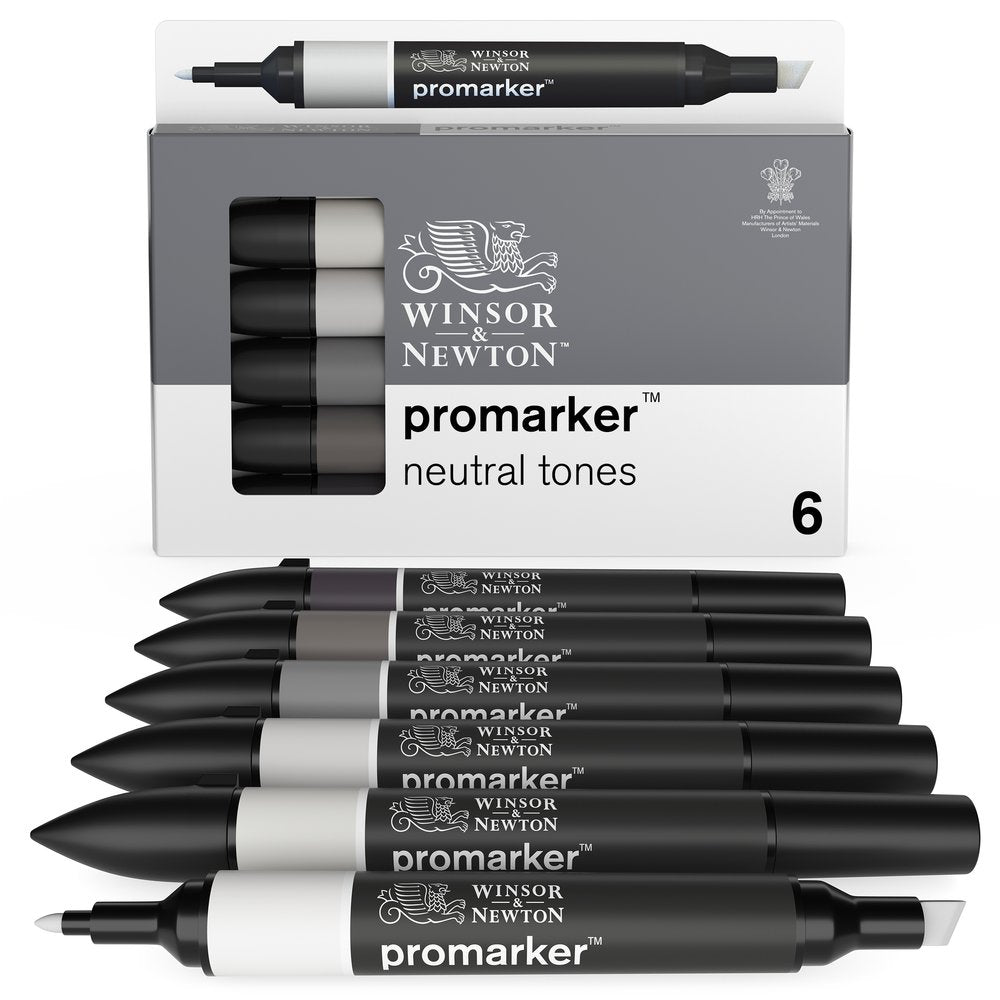 Winsor & Newton Promarker Nötr Tonlar Seti (6 renk)