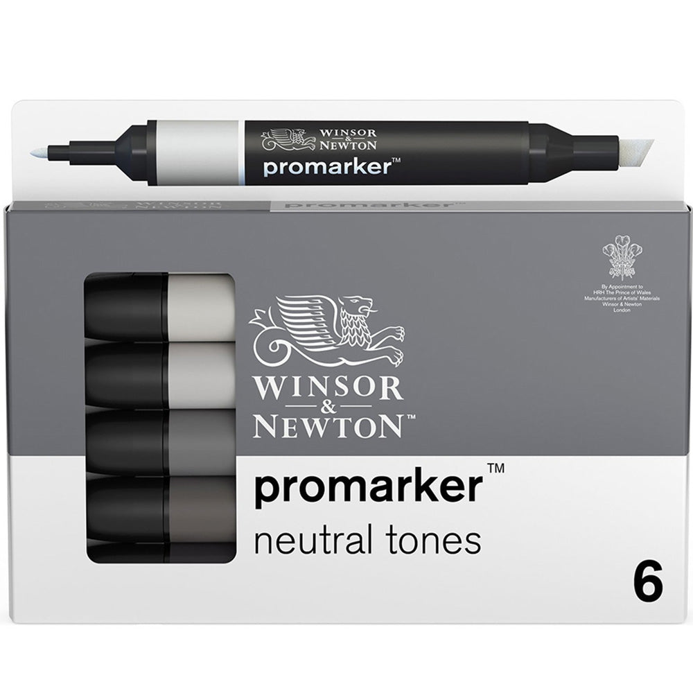 Winsor & Newton Promarker Nötr Tonlar Seti (6 renk)