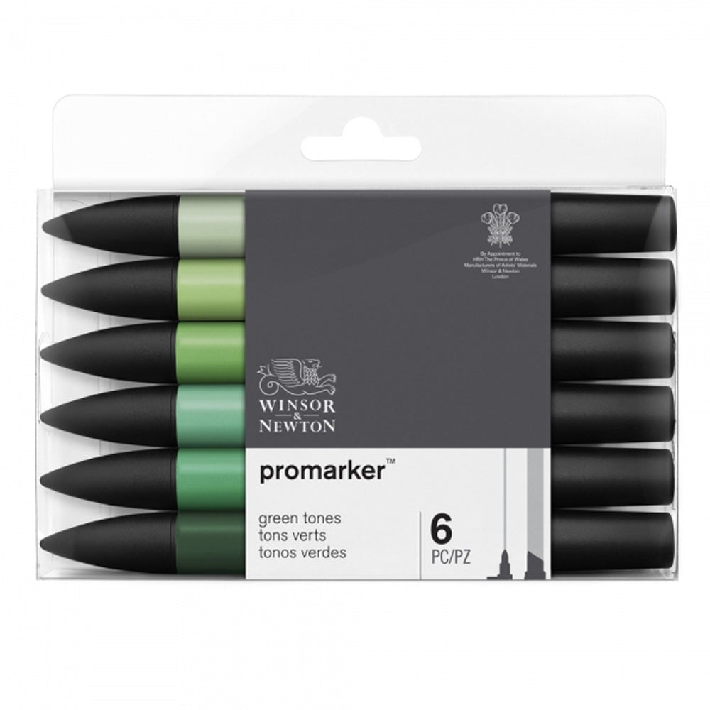 Winsor & Newton Promarker Yeşil Tonlar Seti (6 renk)
