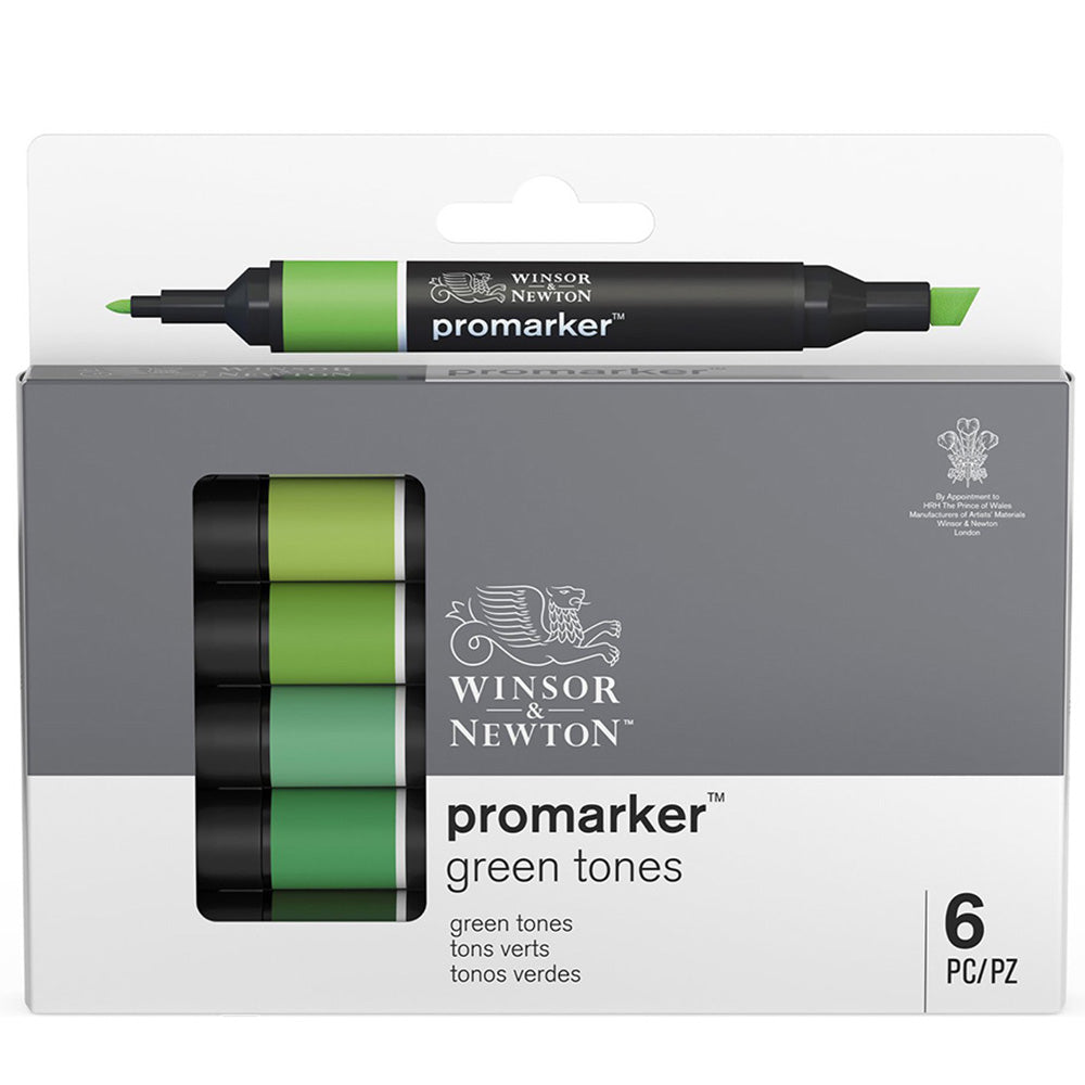 Winsor & Newton Promarker Yeşil Tonlar Seti (6 renk)