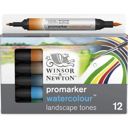 Winsor & Newton Promarker Watercolour Set Landscape Tones (12xPeyzaj Tonları)