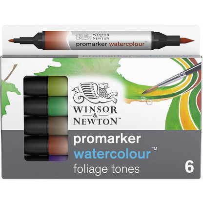 Winsor & Newton Promarker Watercolour Set Foliage Tones (6xBitki Tonları)