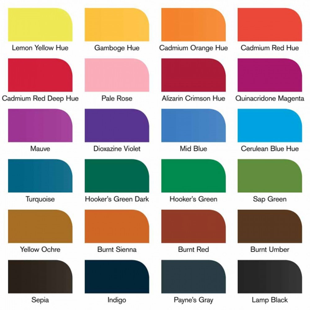 Winsor & Newton Promarker Watercolour Temel Koleksiyon Seti (24 renk)