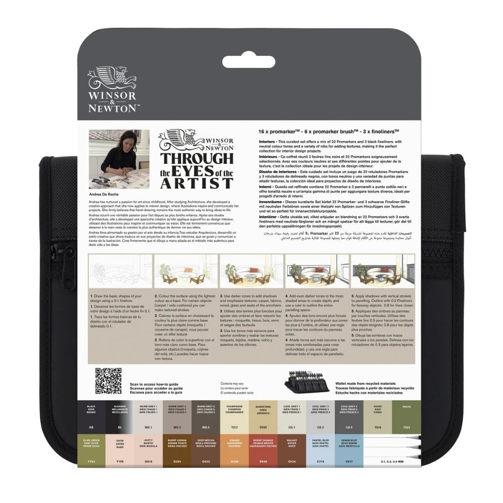 Winsor & Newton Promarker Interiors Çantalı Set (25'li)