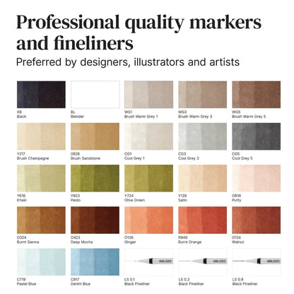 Winsor & Newton Promarker Interiors Çantalı Set (25'li)