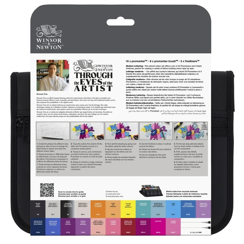 Winsor & Newton Promarker Modern Lettering Çantalı Set (25'li)