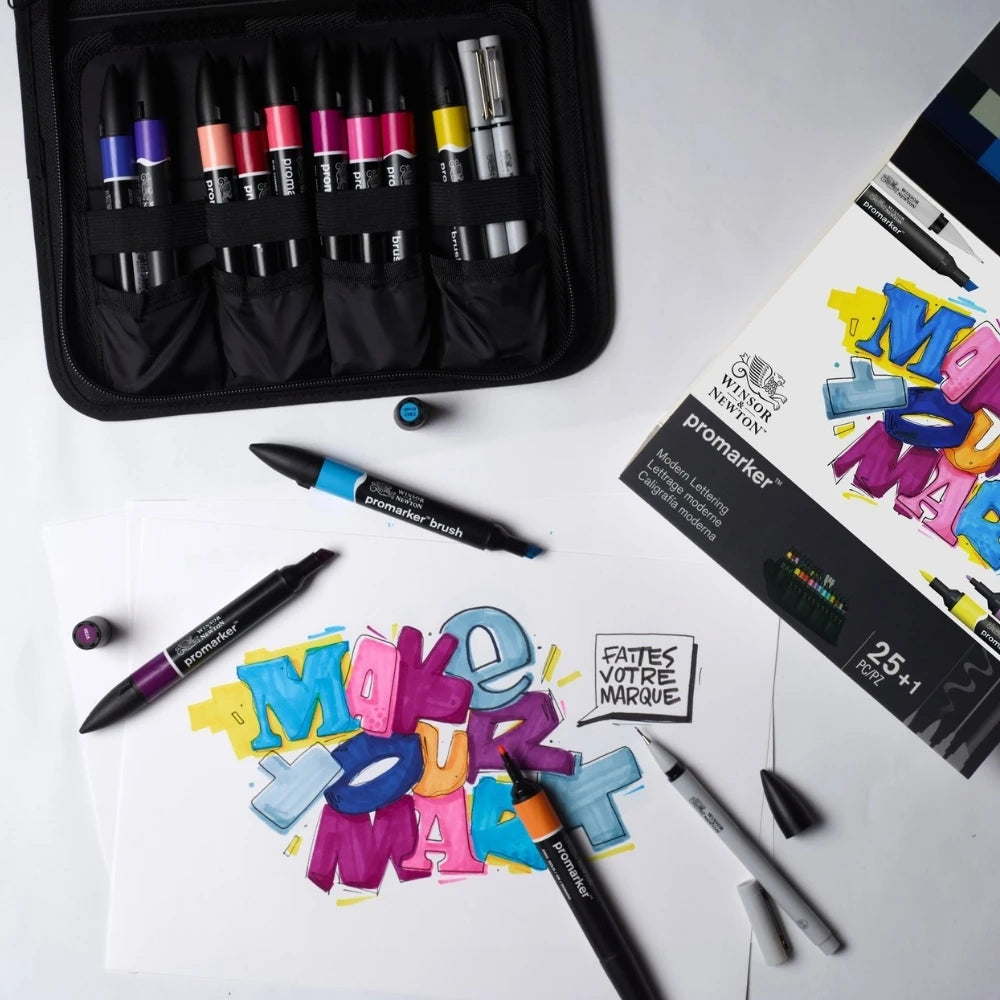Winsor & Newton Promarker Modern Lettering Çantalı Set (25'li)