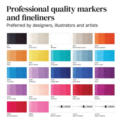 Winsor & Newton Promarker Modern Lettering Çantalı Set (25'li)