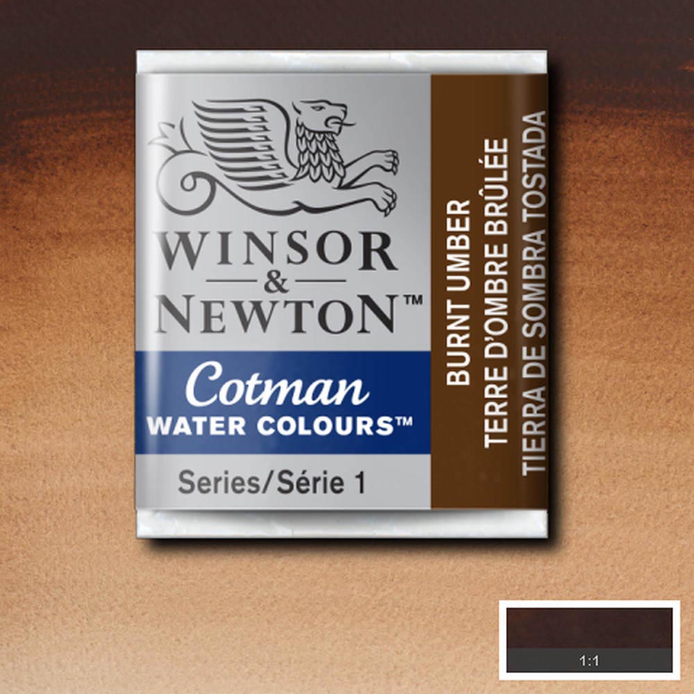 Winsor & Newton Cotman Sulu Boya Yarım Tablet Burnt Umber 076