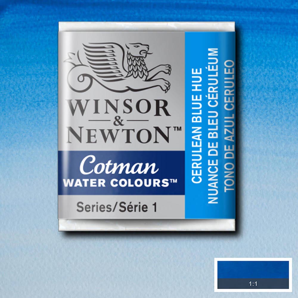 Winsor & Newton Cotman Sulu Boya Yarım Tablet Cerulean Blue Hue 139