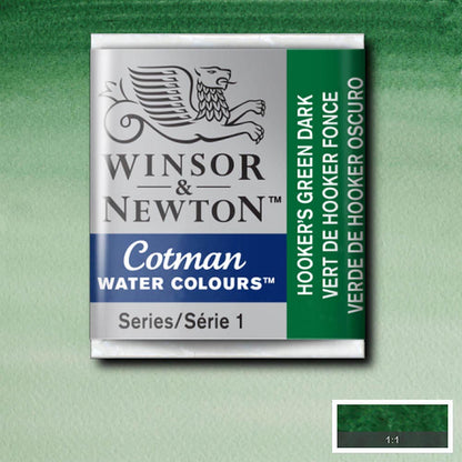 Winsor & Newton Cotman Sulu Boya Yarım Tablet Hooker’s Green Dark 312