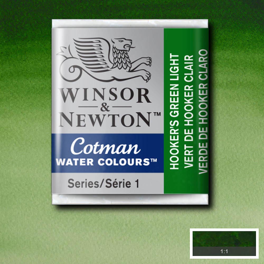 Winsor & Newton Cotman Sulu Boya Yarım Tablet Hooker’s Green Light 314