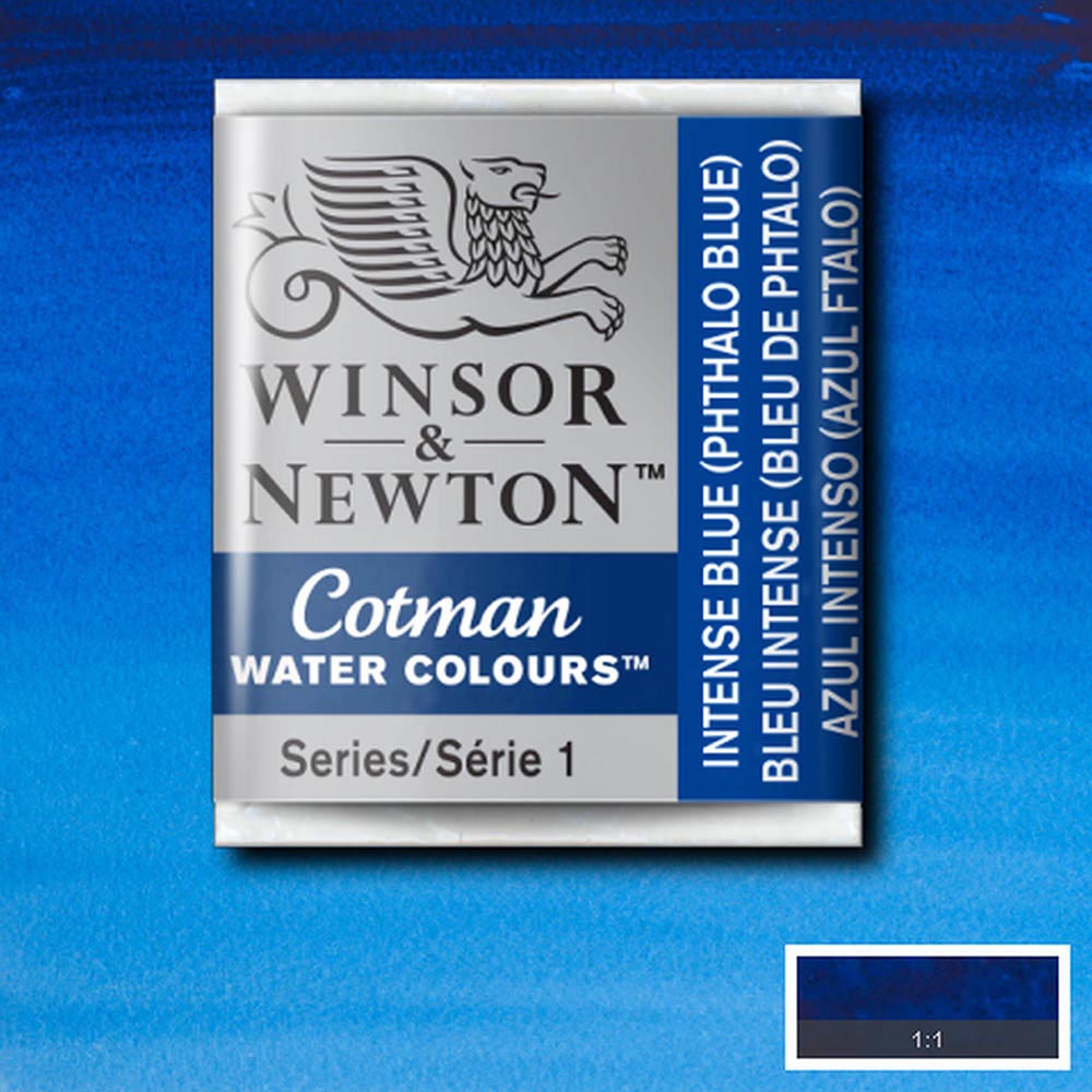Winsor & Newton Cotman Sulu Boya Yarım Tablet Intense Blue 327