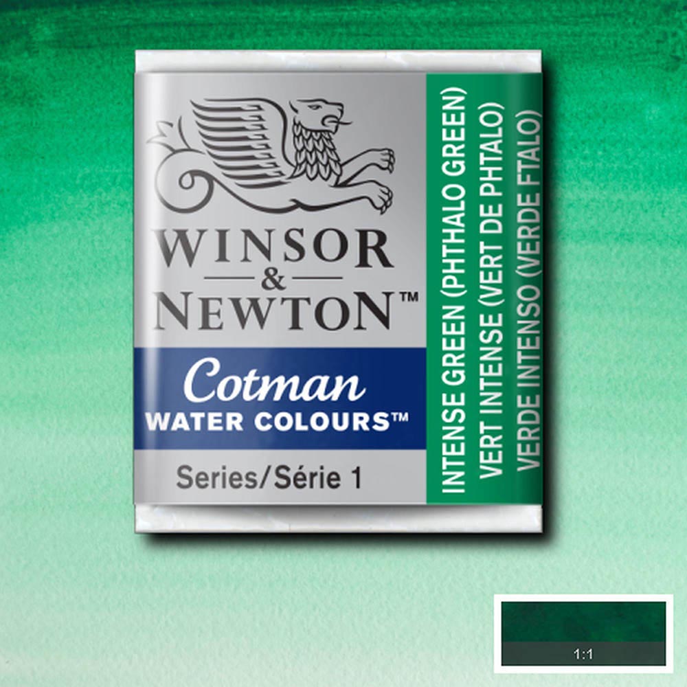 Winsor & Newton Cotman Sulu Boya Yarım Tablet Intense Green 329