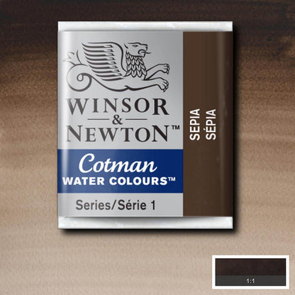 Winsor & Newton Cotman Sulu Boya Yarım Tablet Sepia 609