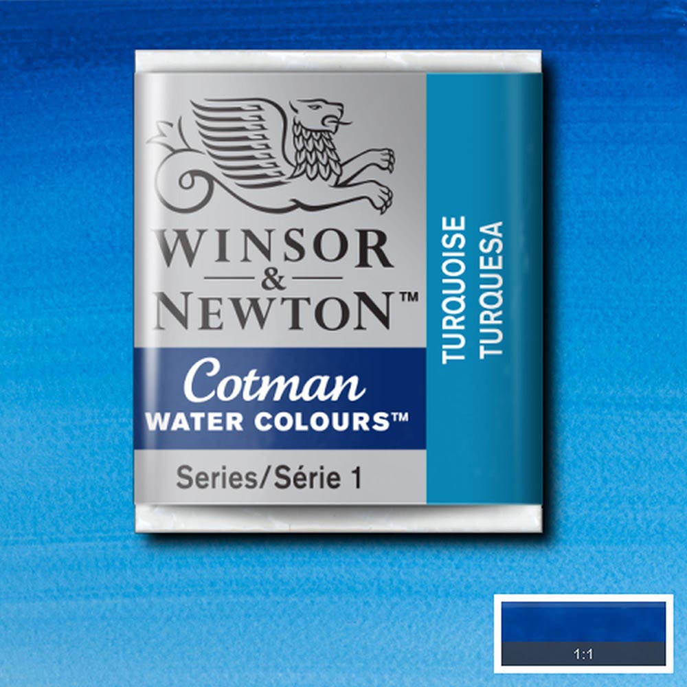 Winsor & Newton Cotman Sulu Boya Yarım Tablet Turquoise 654