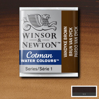 Winsor & Newton Cotman Sulu Boya Yarım Tablet Vandyke Brown 676