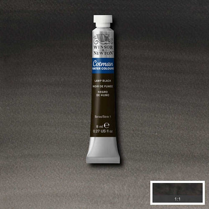Winsor & Newton Cotman Sulu Boya 8ml Lamp Black 337