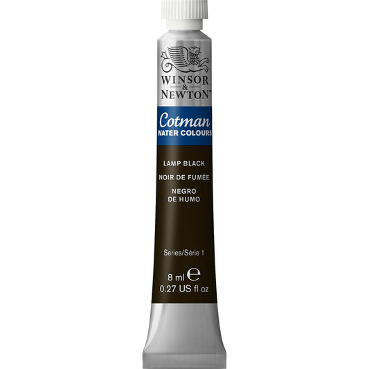 Winsor & Newton Cotman Sulu Boya 8ml Lamp Black 337