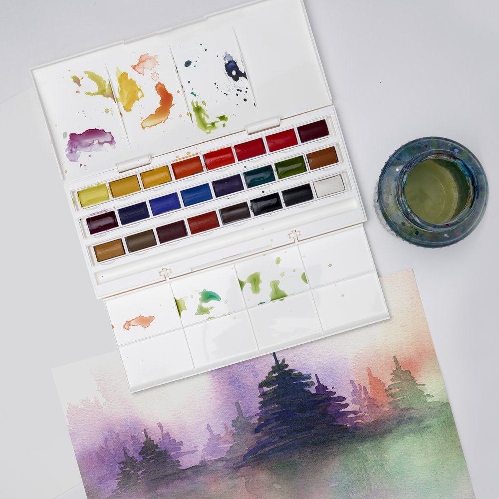 Winsor & Newton Cotman Studio Set (24 x Tam Tablet Sulu Boya Seti)