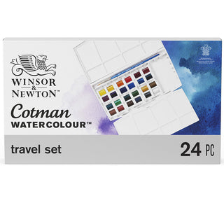 Winsor & Newton Cotman Painting Plus ( 24 x Yarım Tablet Sulu Boya Seti)