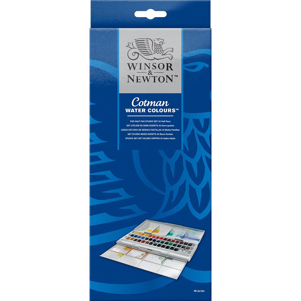 Winsor & Newton Cotman Studio Set (45 x Yarım Tablet Sulu Boya Seti)